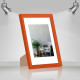 Рамка для фото дерев'яна 21х30 (А4) під фото 15х20 багет: AH2220-06 Помаранчевий (з глянцевим склом 1-1.5мм, паспарту, двп з ніжкою) EmojiFrame