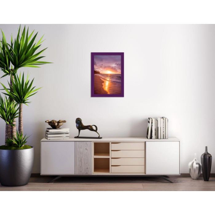 Фоторамка дерев'яна 21х30 (А4) багет: AH2220-14 Фіолетовий (з антибліковим склом 2мм, двп) EmojiFrame