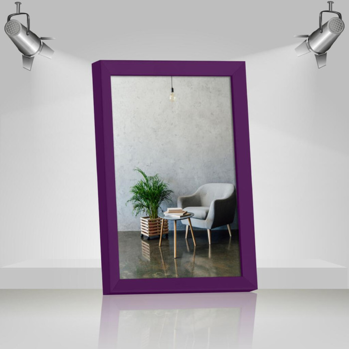 Рамка для фото дерев'яна 21х30 (А4) багет: AH2220-14 Фіолетовий (з глянцевим склом 1-1.5мм, двп) EmojiFrame