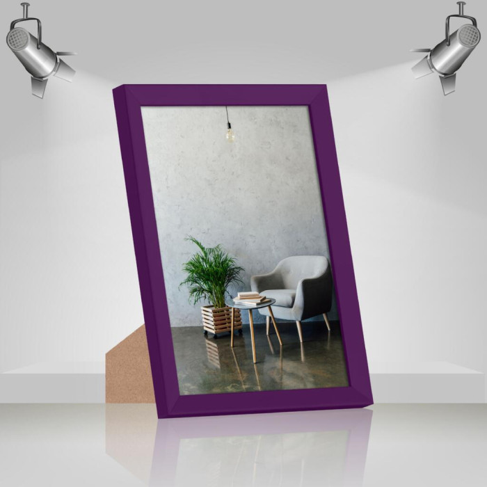 Фоторамка дерев'яна 21х30 (А4) багет: AH2220-14 Фіолетовий (з антибліковим склом 2мм, двп з ніжкою) EmojiFrame
