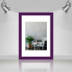 Фоторамка дерев'яна 21х30 (А4) під фото 15х20 багет: AH2220-14 Фіолетовий (з глянцевим прозорим пластиком 0.8мм, паспарту, двп з ніжкою) EmojiFrame