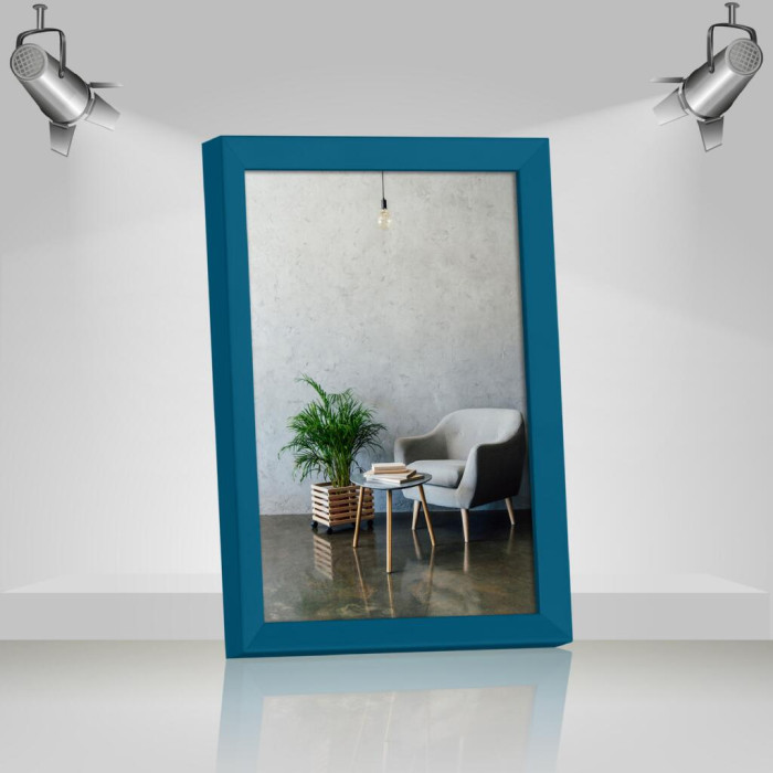Рамка для фото дерев'яна 21х30 (А4) багет: AH2220-15 Бірюзовий (з глянцевим склом 1-1.5мм, двп) EmojiFrame
