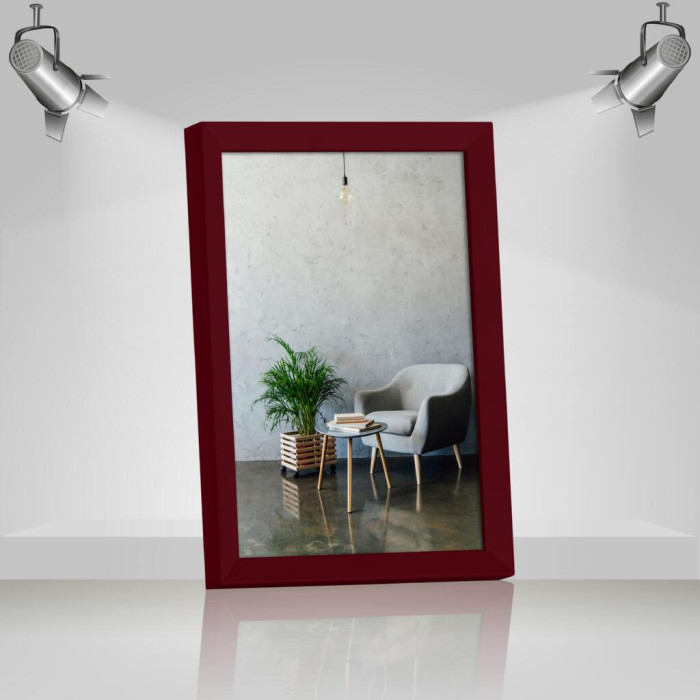 Рамка для дипломів дерев'яна 21х30 (А4) багет: AH2220-16 Бордовий (з глянцевим прозорим пластиком 0.8мм, двп) EmojiFrame