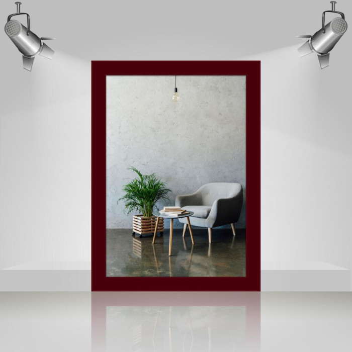 Фоторамка дерев'яна 21х30 (А4) багет: AH2220-16 Бордовий (з антибліковим склом 2мм, двп з ніжкою) EmojiFrame