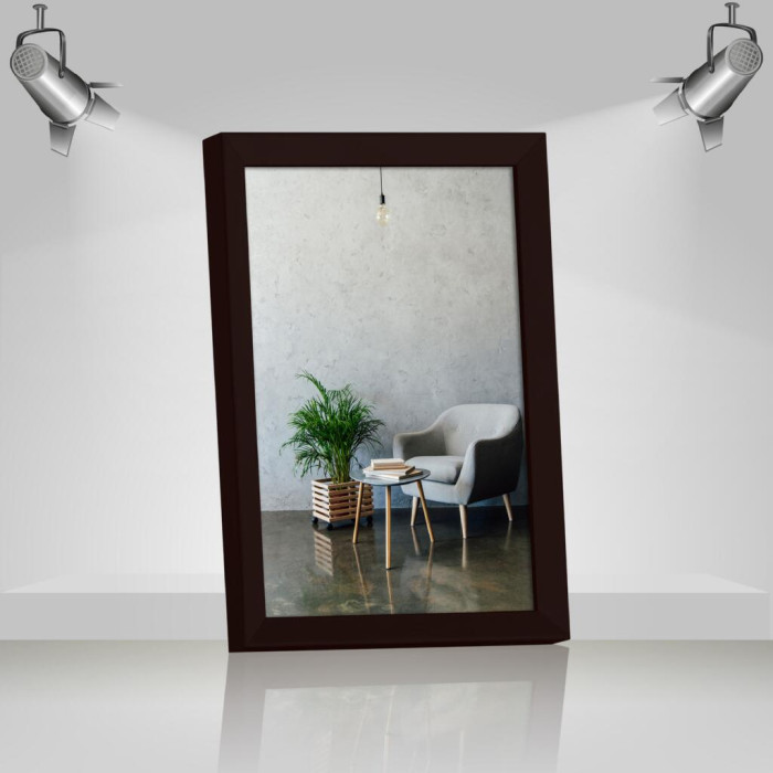 Рамка для дипломів дерев'яна 21х30 (А4) багет: AH2220-17 Темно-коричневий (з глянцевим прозорим пластиком 0.8мм, двп) EmojiFrame