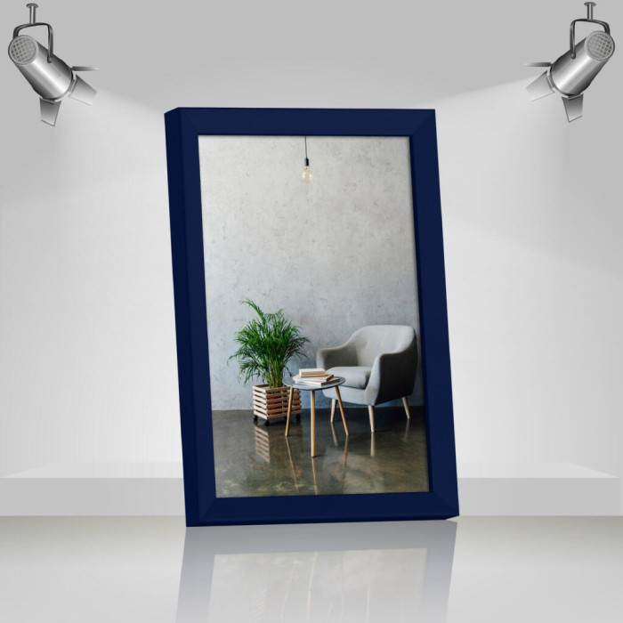 Рамка для дипломів дерев'яна 21х30 (А4) багет: AH2220-18 Темно-синій (з глянцевим прозорим пластиком 0.8мм, двп) EmojiFrame