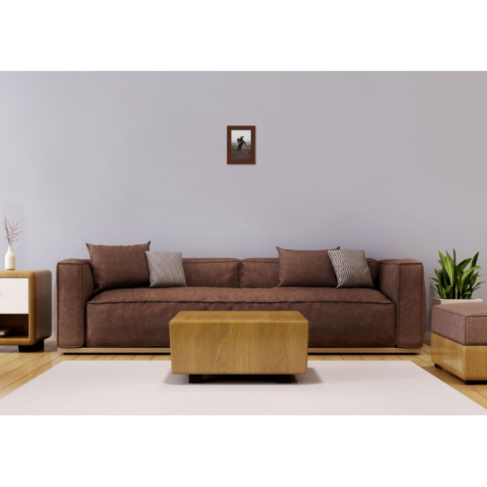 Рамка для фото дерев'яна 10х15 багет: AH2220-04 Коричневий (з глянцевим склом 1-1.5мм, двп) EmojiFrame