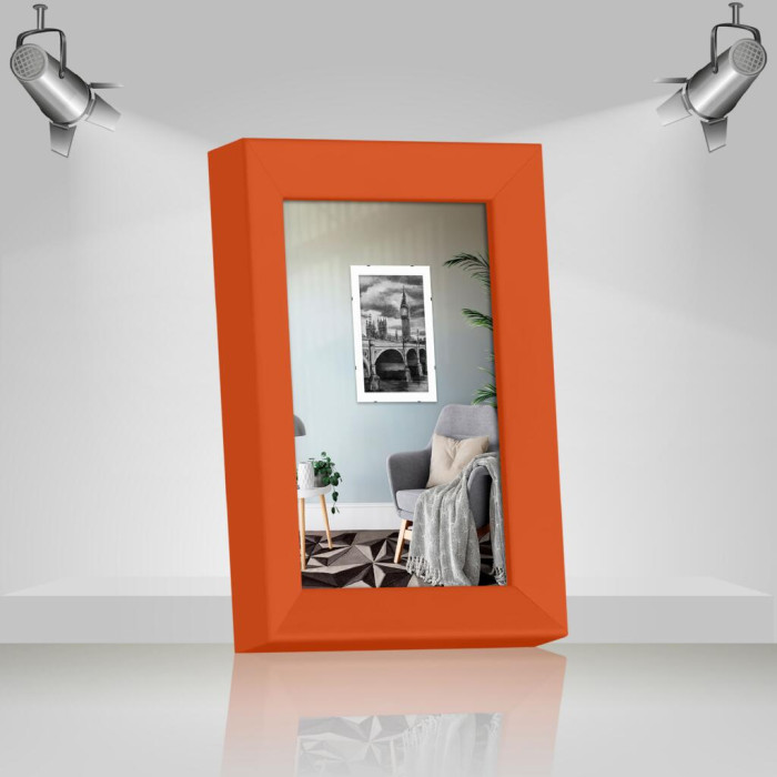 Фоторамка дерев'яна 10х15 багет: AH2220-06 Помаранчевий (з антибліковим склом 2мм, двп) EmojiFrame