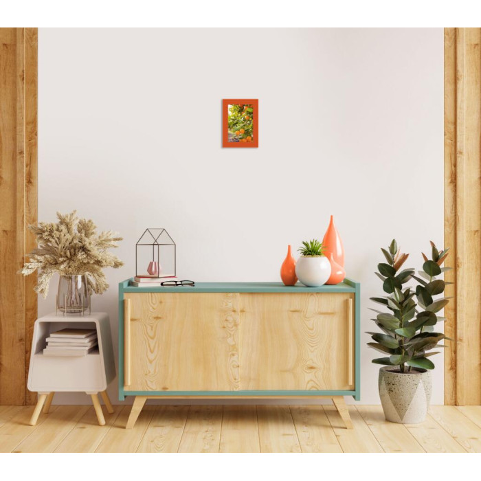 Фоторамка дерев'яна 10х15 багет: AH2220-06 Помаранчевий (з антибліковим склом 2мм, двп) EmojiFrame