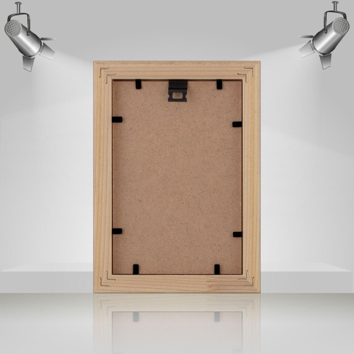 Фоторамка дерев'яна 10х15 багет: AH2220-14 Фіолетовий (з глянцевим прозорим пластиком 0.8мм, двп) EmojiFrame