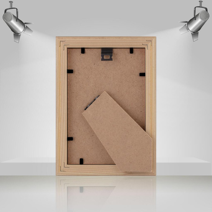 Рамка для фото дерев'яна 10х15 багет: AH2220-15 Бірюзовий (з глянцевим склом 1-1.5мм, двп з ніжкою) EmojiFrame