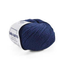 13856 Пряжа Lana Gatto Merinocot, 50г - 125м, темно-синій, 53% мериносова вовна екстрафайн, 47% бавовна