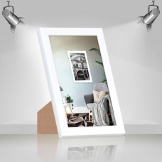 Фоторамка дерев'яна 10х15 багет: DL1506-10 Білий глянець (з антибліковим склом 2мм, двп з ніжкою) EmojiFrame