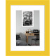 Фоторамка дерев'яна 15х20 під фото 10х15 багет: AH2220-05 Жовтий (з глянцевим прозорим пластиком 0.8мм, паспарту, двп з ніжкою) EmojiFrame