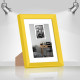 Фоторамка дерев'яна 15х20 під фото 10х15 багет: AH2220-05 Жовтий (з глянцевим прозорим пластиком 0.8мм, паспарту, двп з ніжкою) EmojiFrame