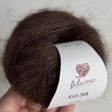 139 Пряжа Kid Silk 25гр-225м (шоколад). Filamo