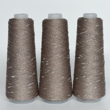 139 Пряжа Visco Knot Infinity Yarn, 100гр - 500м, темний мокко+срібло, 100% віскоза