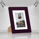 Фоторамка дерев'яна 15х20 під фото 10х15 багет: AH3322-02 Фіолетовий (з глянцевим прозорим пластиком 0.8мм, паспарту, двп з ніжкою) EmojiFrame