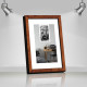 Фоторамка дерев'яна 15х20 під фото 10х15 багет: DL1508-01 Темне дерево (з глянцевим прозорим пластиком 0.8мм, двп, паспарту) EmojiFrame