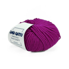 13907 Пряжа Lana Gatto Maxi Soft, 50г - 90м, фуксія, 100% меринос екстрафайн