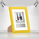 Рамка для фото дерев'яна 15х21 (А5) під фото 10х15 багет: AH2220-05 Жовтий (з глянцевим склом 1-1.5мм, паспарту, двп з ніжкою) EmojiFrame