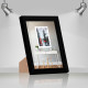 Фоторамка дерев'яна 15х21 (А5) багет: AH2220-03 Чорний (з глянцевим прозорим пластиком 0.8мм, двп з ніжкою) EmojiFrame