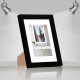Фоторамка дерев'яна 15х21 (А5) під фото 10х15 багет: AH2220-03 Чорний (з антибліковим склом 2мм, паспарту, двп з ніжкою) EmojiFrame