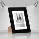 Рамка для фото дерев'яна 15х21 (А5) під фото 10х15 багет: AH3322-03 Чорний (з глянцевим склом 1-1.5мм, паспарту, двп з ніжкою) EmojiFrame