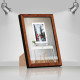 Фоторамка дерев'яна 15х21 (А5) багет: DL1508-01 Темне дерево (з глянцевим прозорим пластиком 0.8мм, двп з ніжкою) EmojiFrame