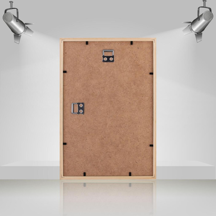 Фоторамка дерев'яна 20х30 під фото 15х20 багет: DL1506-37 Чорний глянець (з антибліковим склом 2мм, двп, паспарту) EmojiFrame