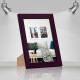 Фоторамка дерев'яна 20х30 багет: AH3322-02 Фіолетовий (з глянцевим прозорим пластиком 0.8мм, двп з ніжкою) EmojiFrame