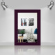 Фоторамка дерев'яна 20х30 багет: AH3322-02 Фіолетовий (з глянцевим прозорим пластиком 0.8мм, двп з ніжкою) EmojiFrame