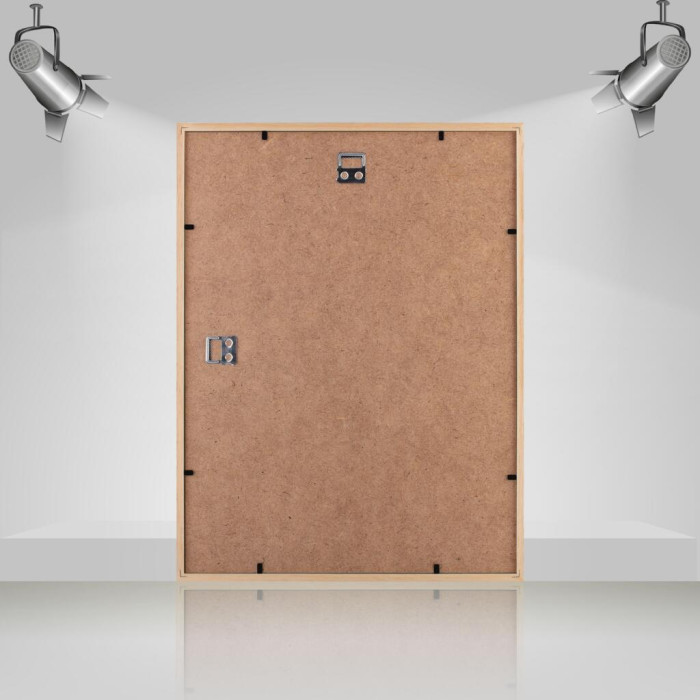 Фоторамка дерев'яна 30х40 багет: DL1506-37 Чорний глянець (з глянцевим прозорим пластиком 0.8мм, двп) EmojiFrame