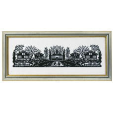 14-067 Eva Rosenstand Набір для вишивки рахунковим хрестиком - Силует 20х50 см, Льон 26 ct