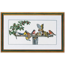 14-076 Eva Rosenstand Набір для вишивки рахунковим хрестиком - Птахи 30х50 см, Льон 26 ct
