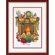 14-138 Eva Rosenstand Набір для вишивки рахунковим хрестиком - Діти біля каміну 30х40 см, Льон 26 ct