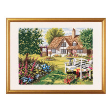 14-154 Eva Rosenstand Набір для вишивки рахунковим хрестиком - Англійський будинок 30х40 см, Льон 26 ct