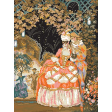 14-173 Інстинкт вишивання Схема на канві для вишивки хрестиком - Таємне побачення 33x45 см, Aida 14 (з паперовою схемою)