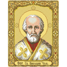 14-203 Микола Чудотворець, 33х45 см. Інстинкт вишивання. Канва з нанесеним малюнком Aida 14 + схема на папері