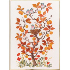14-253 Eva Rosenstand Набір для вишивки рахунковим хрестиком - Осінь 40х55 см, Льон 26 ct