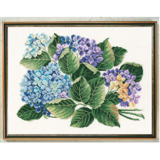 14-259 Eva Rosenstand Набір для вишивки рахунковим хрестиком - Гортензія 45х60 см, Льон 26 ct