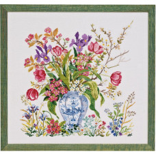 14-357 Eva Rosenstand Набір для вишивки рахунковим хрестиком - Тюльпани 52х49 см, Льон 26 ct