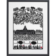 14-371 Eva Rosenstand Набір для вишивки рахунковим хрестиком - Замок 41х55 см, Льон 26 ct