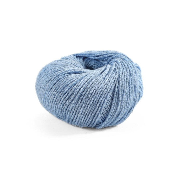 14342 Пряжа Lana Gatto Merinocot, 50г - 125м, блакитний, 53% мериносова вовна екстрафайн, 47% бавовна
