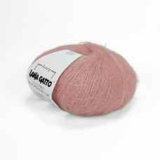 14393 Пряжа Lana Gatto Silk Mohair Lux, 25г - 210м, рожеве дерево, 78% cуперкід мохер, 14% шовк, 4% нейлон, 4% поліамід