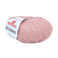 145 Пряжа Mondial Dolce Mohair, 50г - 150м, рожева, 60% кід мохер, 40% акрил