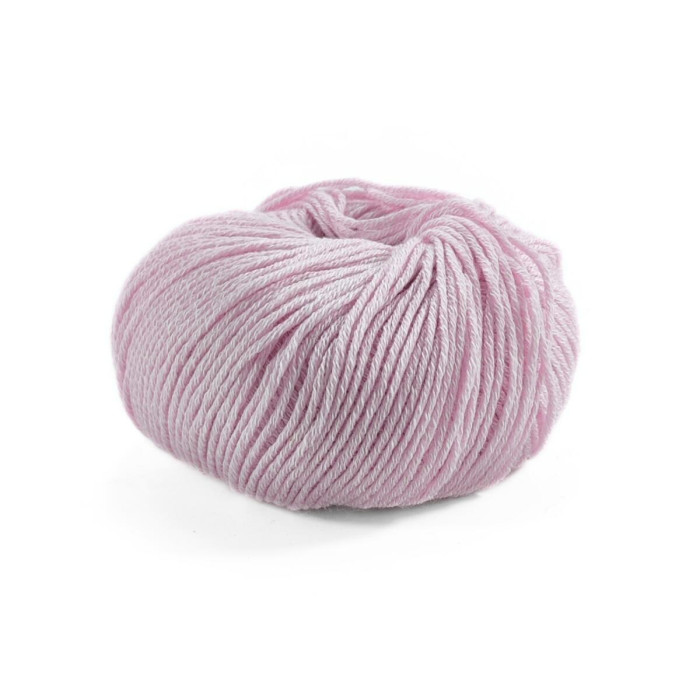 14532 Пряжа Lana Gatto Merinocot, 50г - 125м, рожева пудра, 53% мериносова вовна екстрафайн, 47% бавовна
