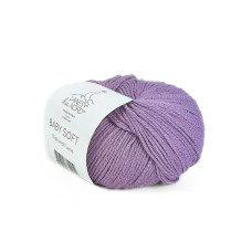 146 Пряжа Laines du Nord Baby Soft, 50г - 135м, темно-бузковий, 50% бавовна органічна, 50% cоєві волокна