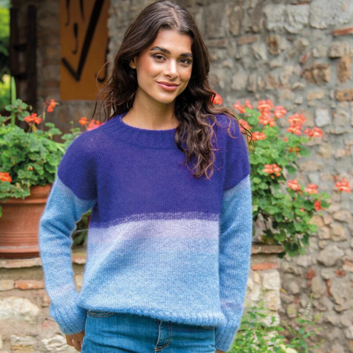 147 Пряжа Mondial Kid Seta, 25г - 210м, морська хвиля, 70% суперкід мохер, 30% шовк