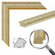 Багетна рамка 40х50 для картини за номерами багет: 022-S431 Срібло із золотом (Тільки рамка з кріпленням для полотна) EmojiFrame